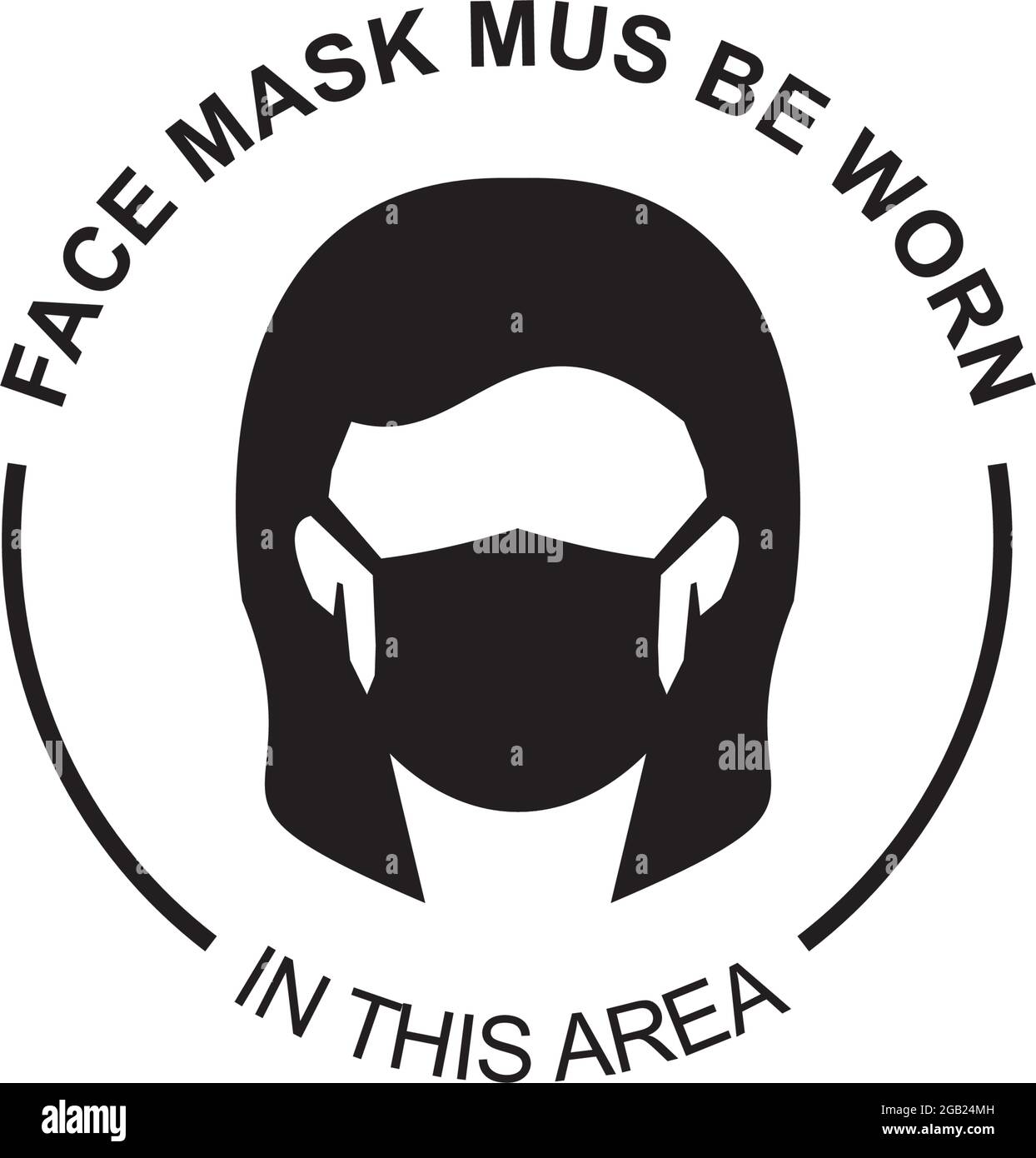 Modello vettoriale per la progettazione del logo dell'area della maschera facciale Illustrazione Vettoriale