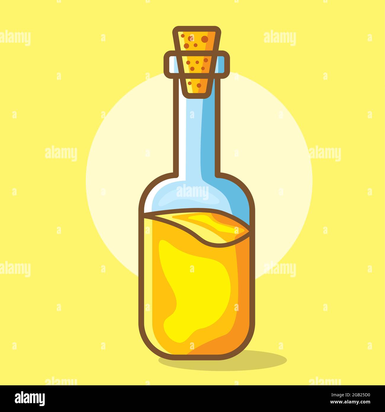 bottiglia d'olio d'oliva isolata illustrazione vettoriale in stile piatto Illustrazione Vettoriale