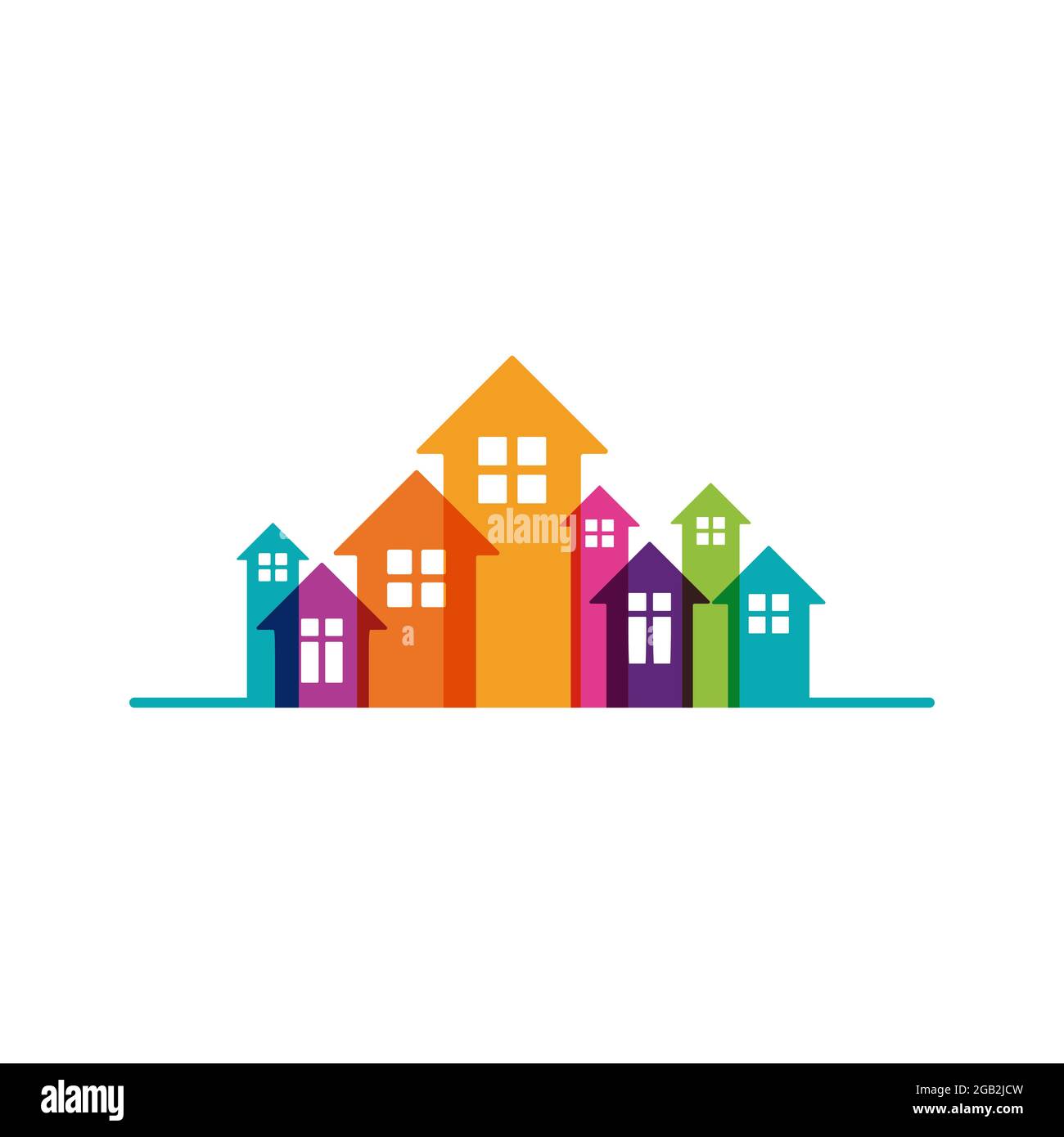 Immobiliare , proprietà e costruzione Logo design Illustrazione Vettoriale