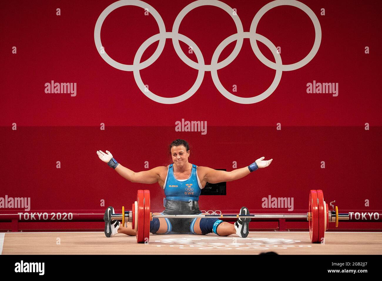 Troppo pesante! Patricia Caroline STRENIUS (SWE) lo prende facile; sollevamento pesi fino a 76 kg/donna, il 1 agosto 2021; Olimpiadi estive 2020, dal 23.07. - 08.08.2021 a Tokyo/Giappone. Foto Stock
