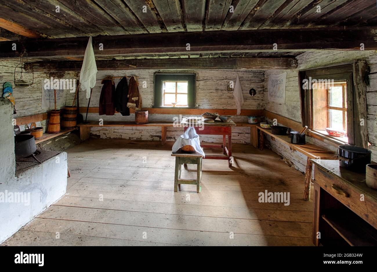 Interno di casa storica del 19 ° secolo Foto Stock