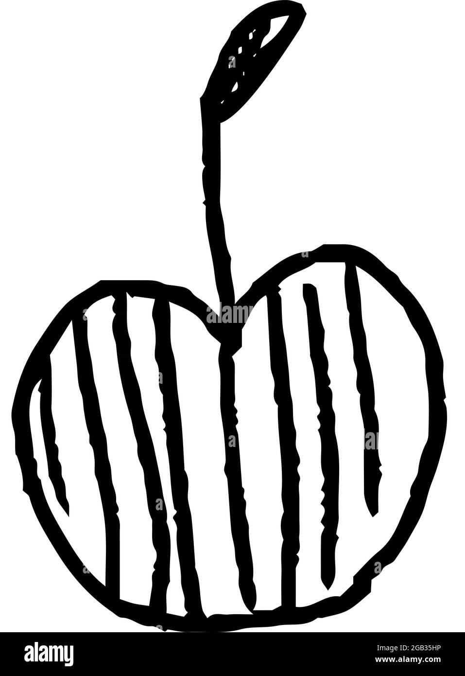 Questa è un'illustrazione dello scarabeo di mele cute disegnato da un bambino Illustrazione Vettoriale