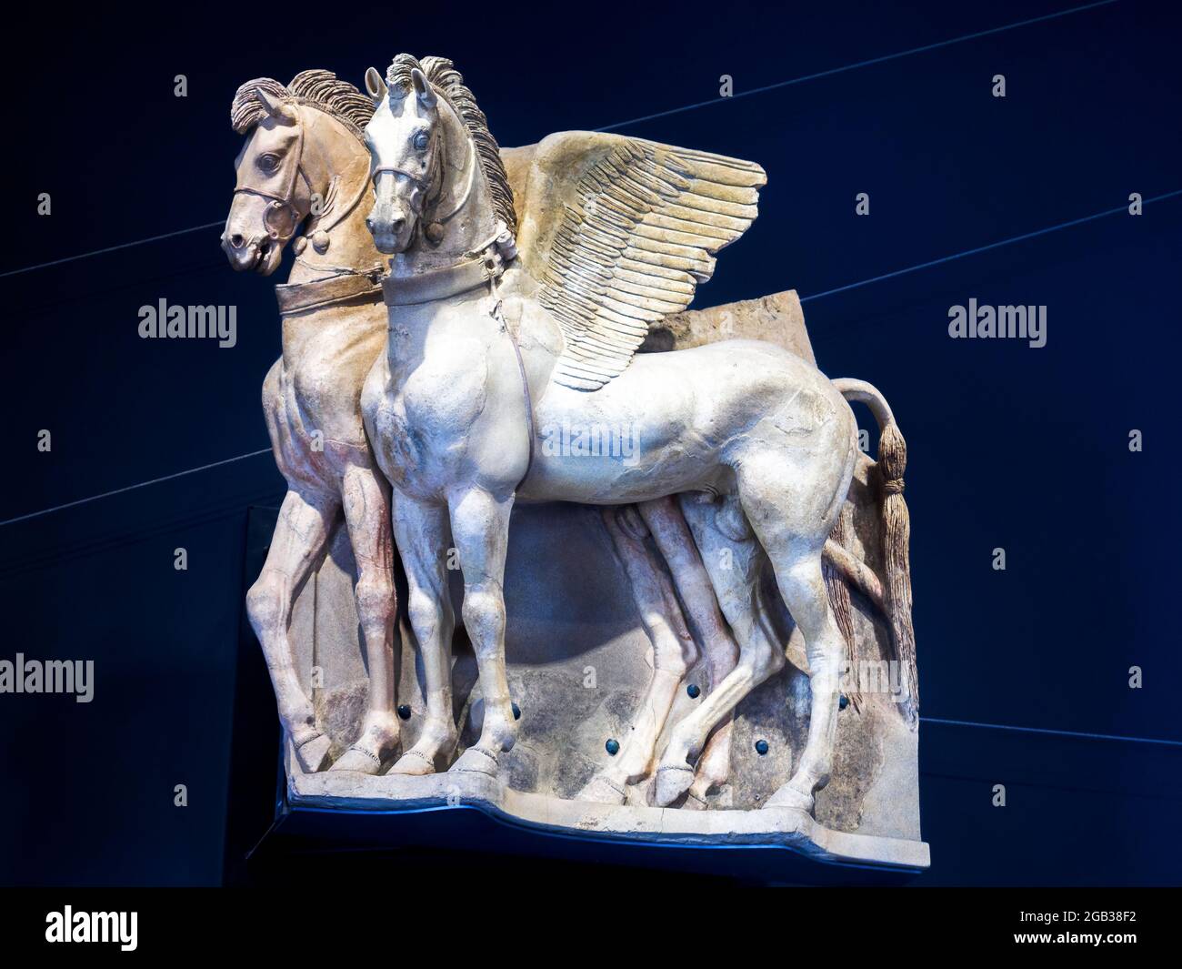 Cavalli alati etruschi - Museo Archeologico Nazionale di Tarquinia, Italia Foto Stock
