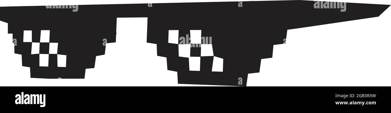 Occhiali THUG Life. 2D pixelated vetri trasparente sfondo PNG immagine. Illustrazione Vettoriale