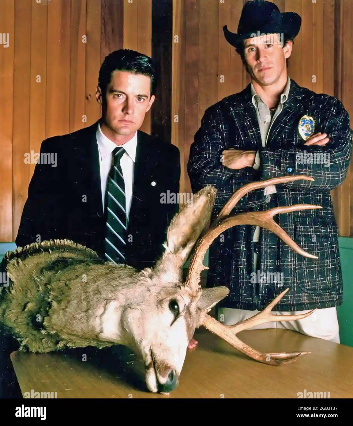 TWIN PEAKS CBS TV serie 1990-1991 con Kyle MacLachlan a sinistra e Michael Ontkean Foto Stock