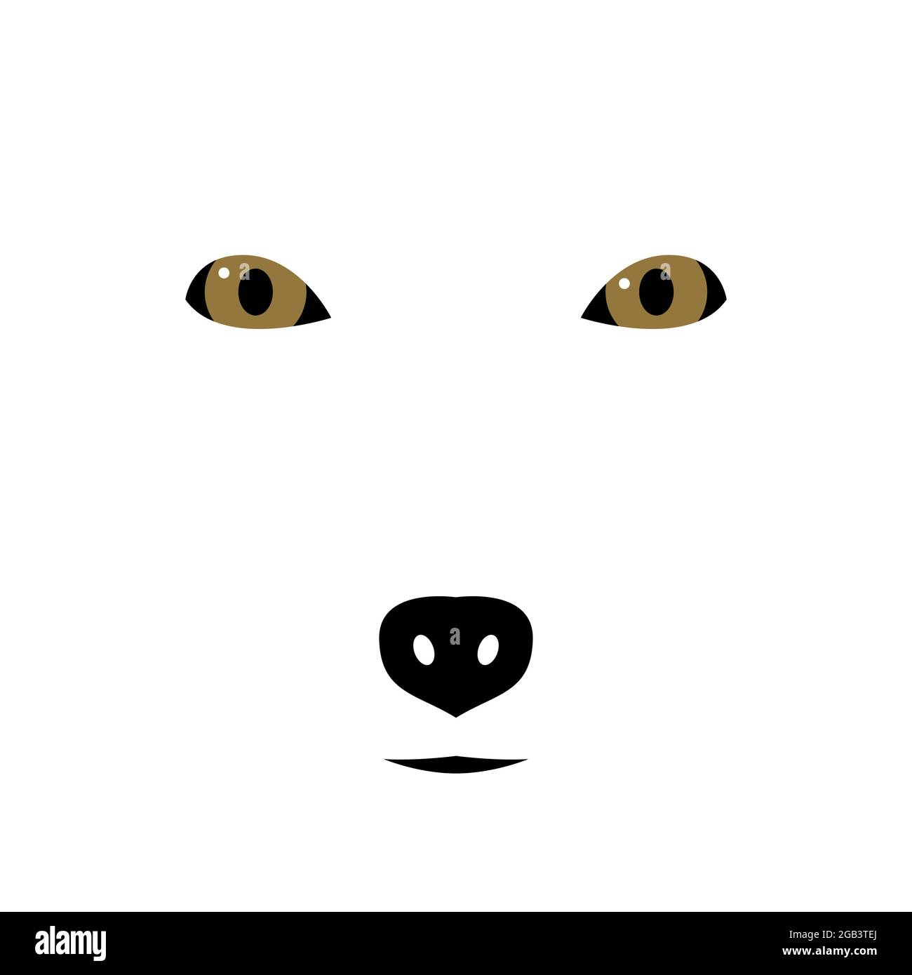 Silhouette di museruola Arctic Fox. Emblema di animali selvatici. Design minimalista. Illustrazione vettoriale. Illustrazione Vettoriale