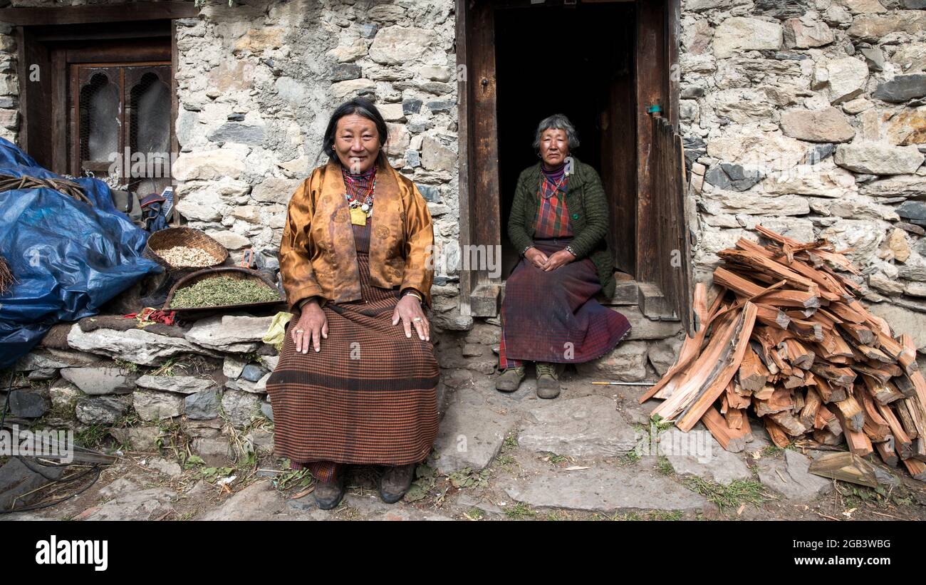Villaggi remoti del Bhutan Foto Stock