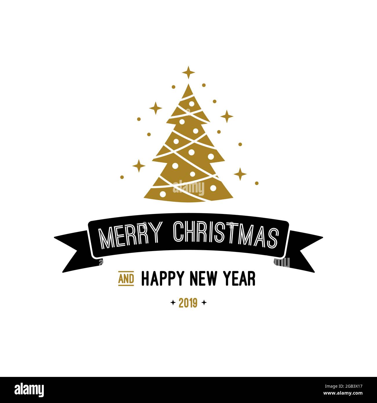 Buon Natale e buon Capodanno biglietto d'auguri. Illustrazione vettoriale. Illustrazione Vettoriale