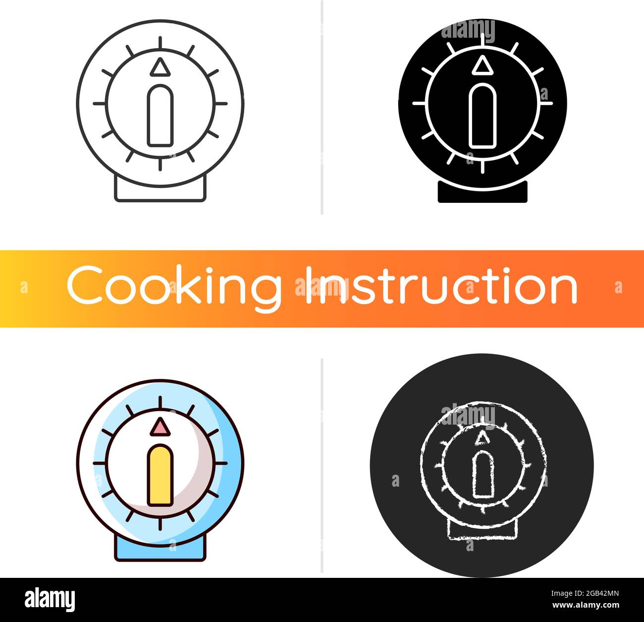 Icona del timer della cucina Illustrazione Vettoriale