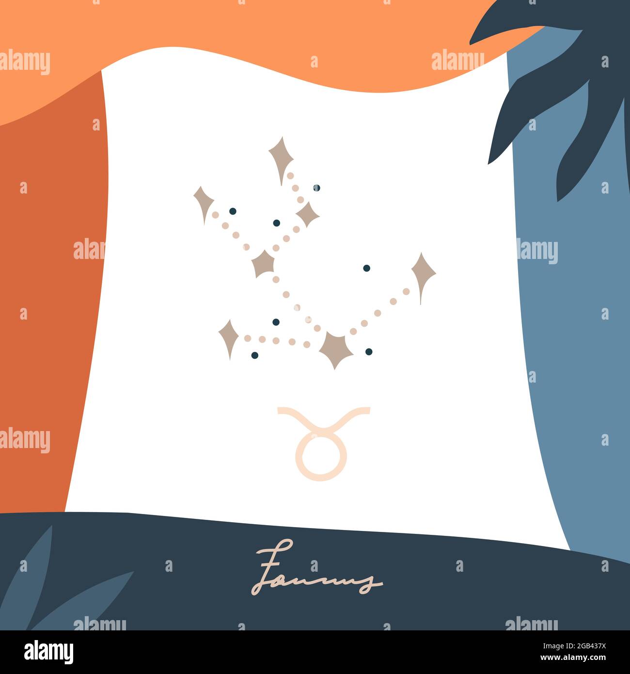 Grafico astrologico astratto vettoriale disegnato a mano semplice astrologia illustrazione celestiale carta arte con collage moderno artistico boho stampa contemporanea Illustrazione Vettoriale