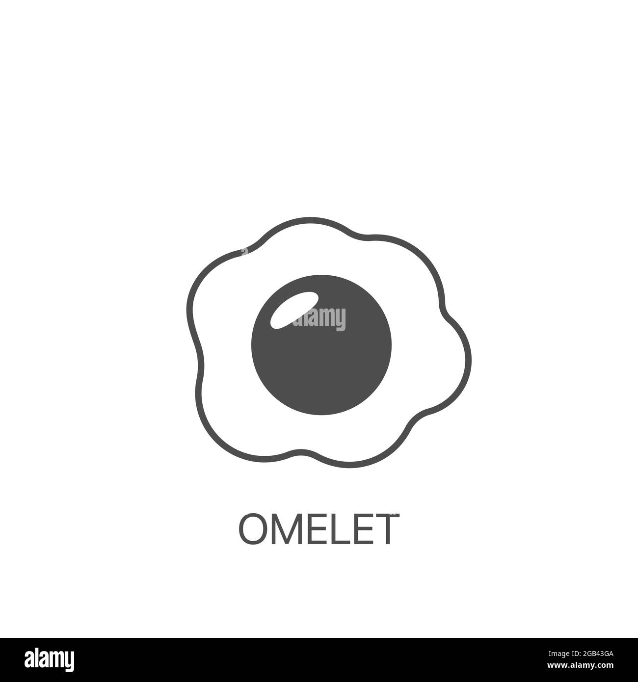 Omelet icona vettore semplice. Uova fritte, uova strapazzate Illustrazione Vettoriale