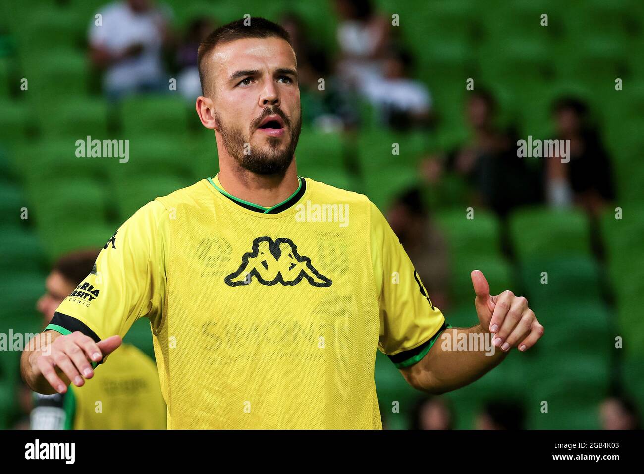 Melbourne, Australia, 1 aprile 2021. : Filip Katto del Western United durante la partita di calcio Hyundai A-League tra il Western United FC e il Melbourne City FC. Credit: Dave Hewison/Speed Media/Alamy Live News Foto Stock