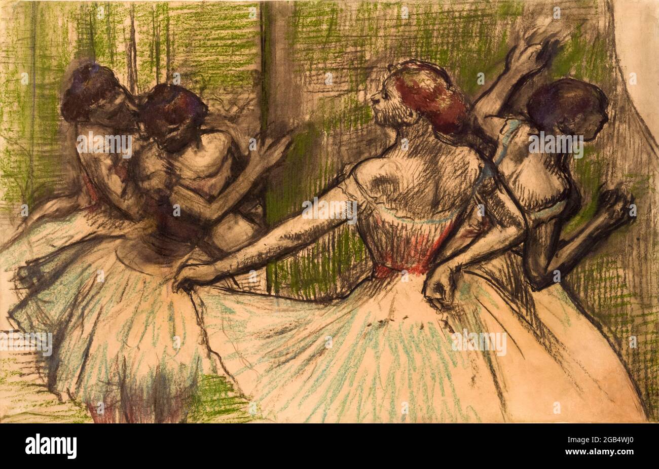 Edgar Degas, ballerini, disegno pastello, 1900 Foto Stock
