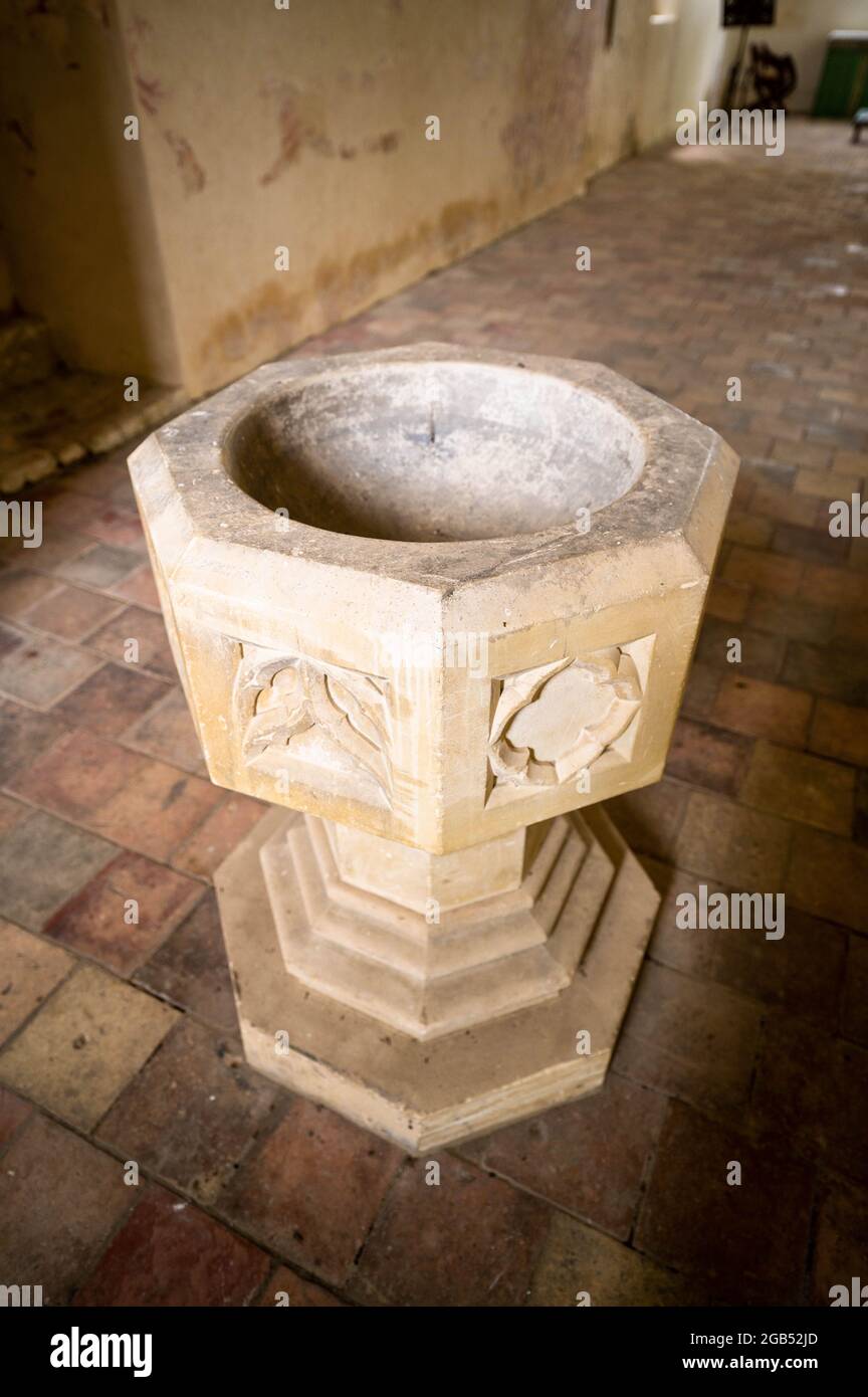 Great Witchingham Saint Marys Church Font Foto Stock