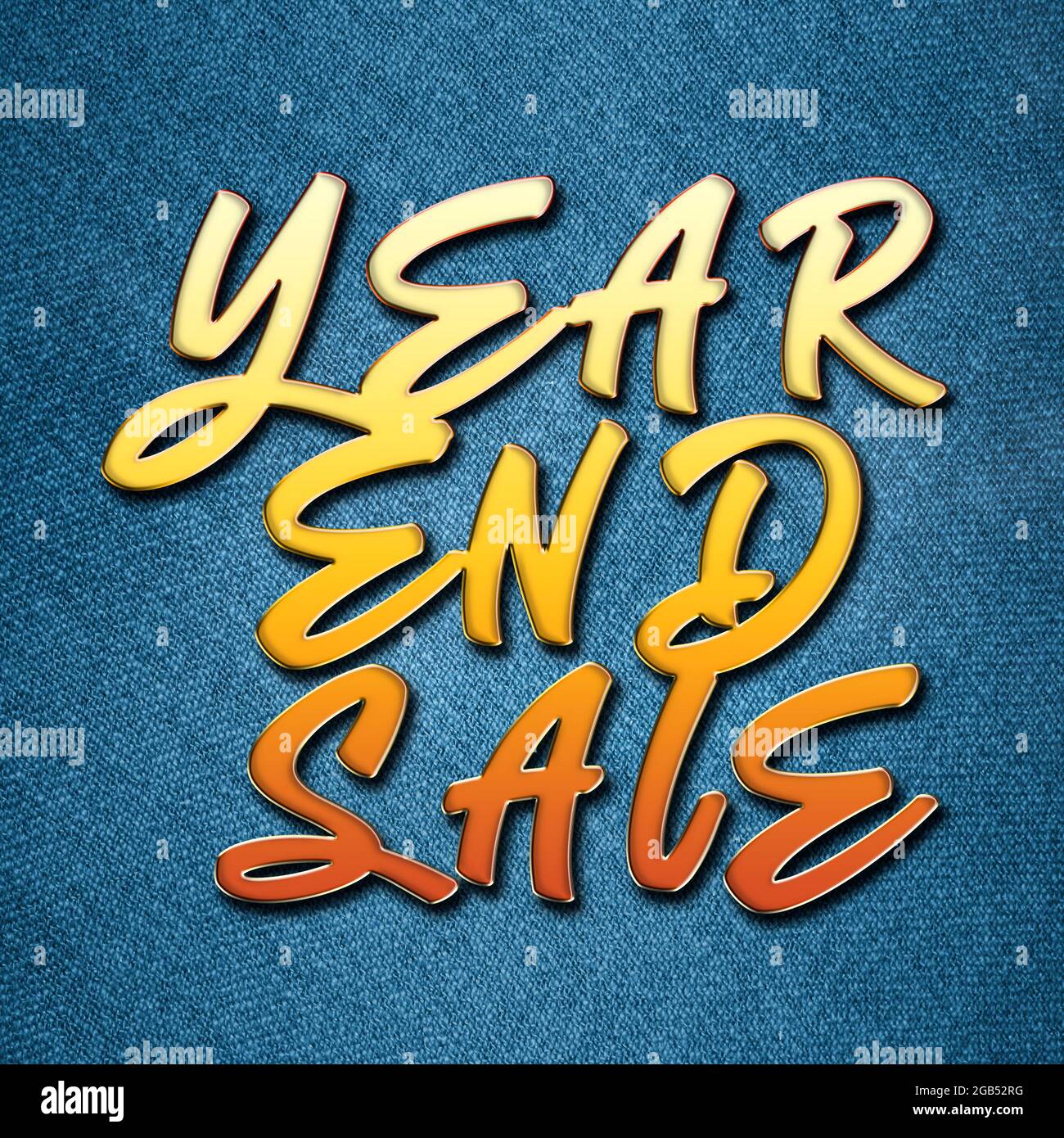 Un poster che promuove la vendita di fine anno che avviene nel mese di dicembre di ogni anno Foto Stock