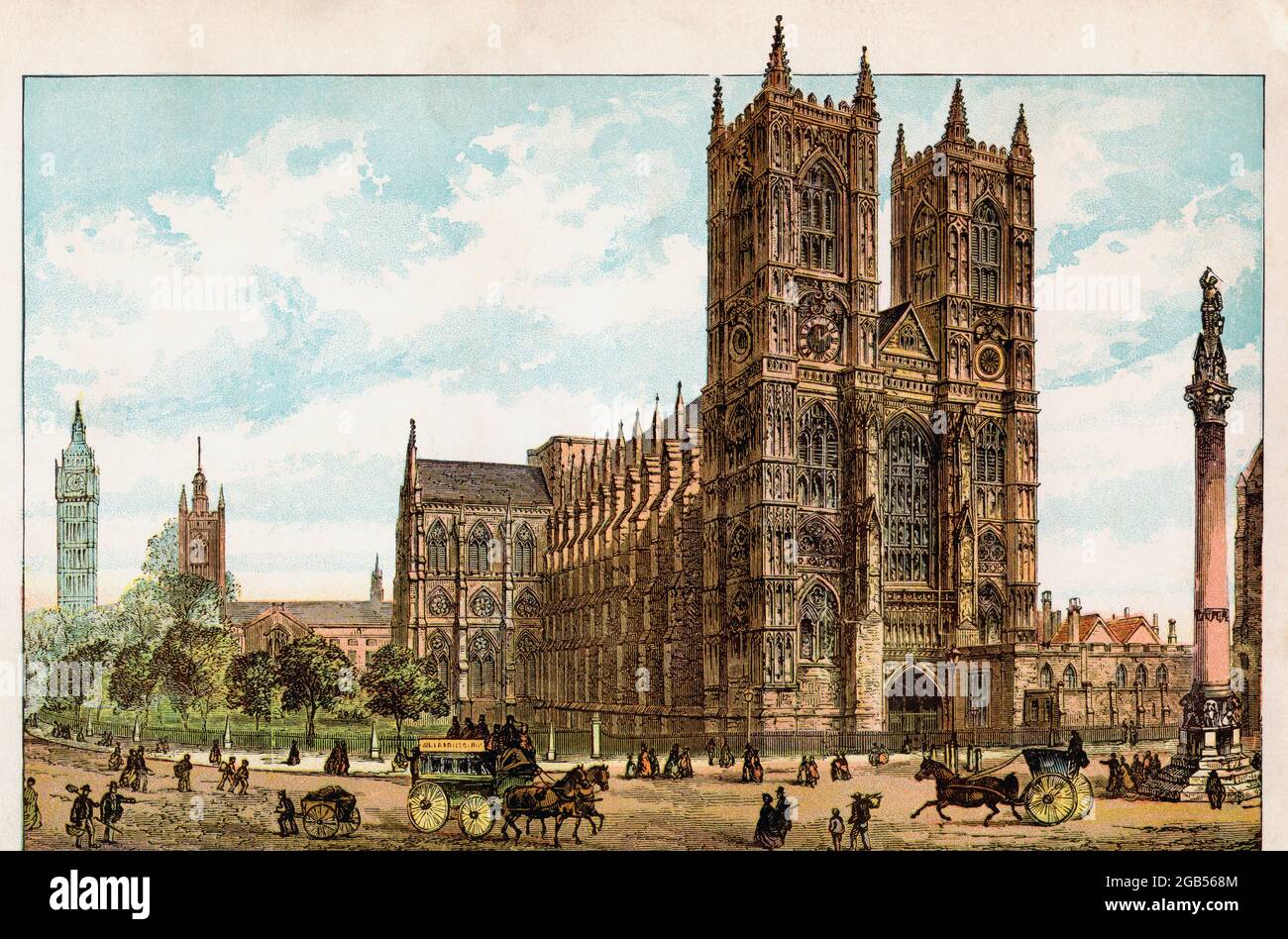 Abbazia di Westminster, città di Westminster, Londra, Inghilterra, visto qui nel 19 ° secolo. Dalla pittoresca Inghilterra, i suoi monumenti storici e i luoghi storici, pubblicato nel 1891. Foto Stock