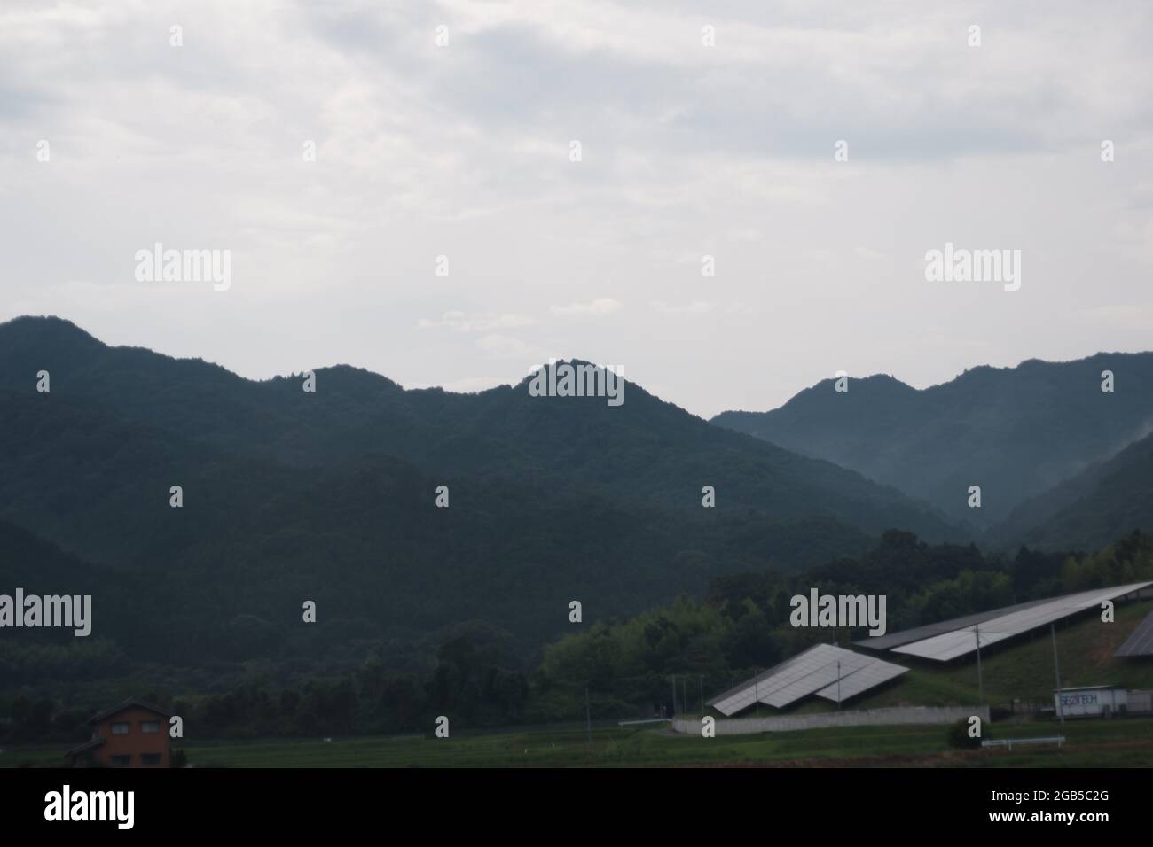 Piccola centrale solare Foto Stock