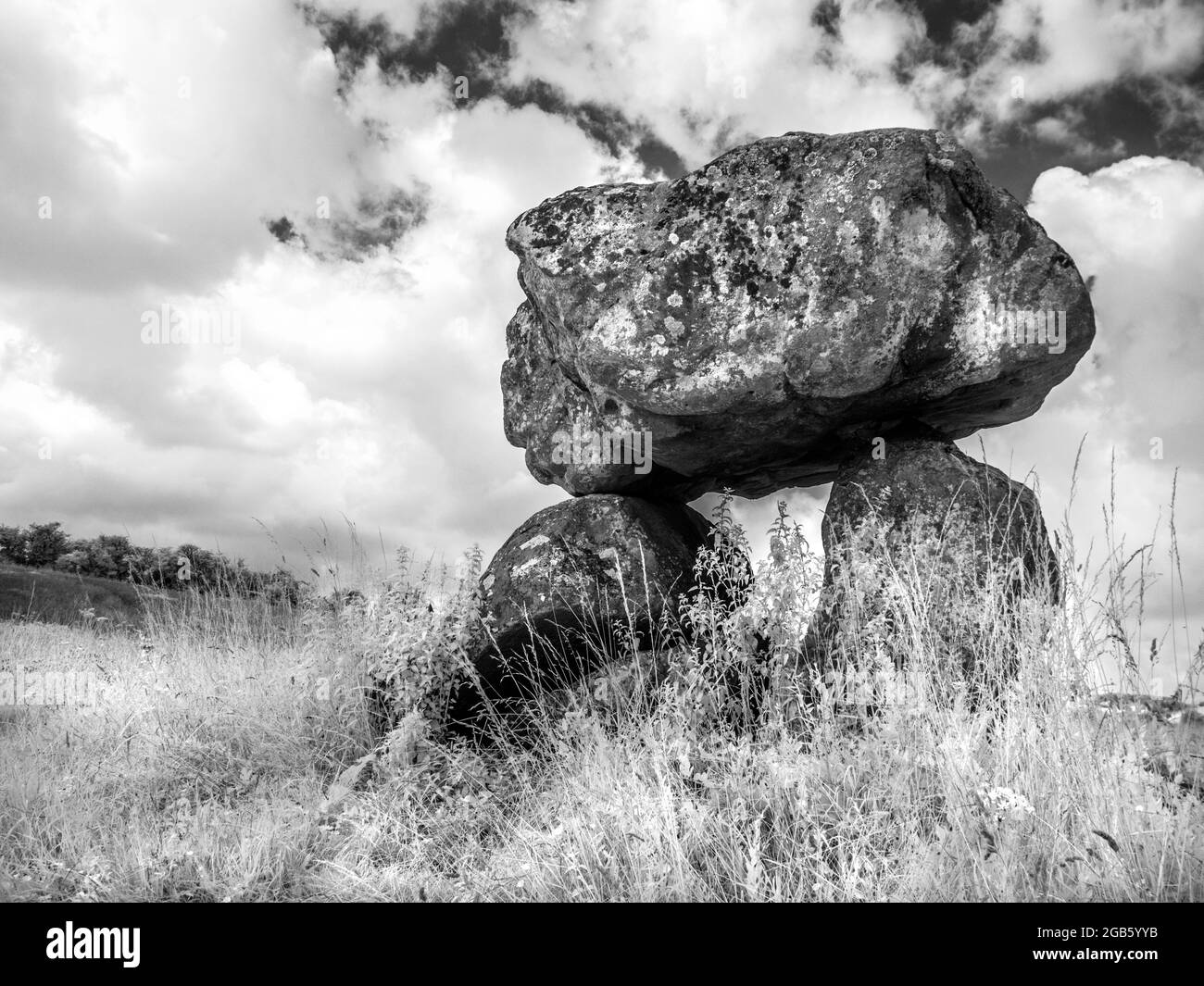 Il Devil's Den vicino a Marlborough nel Wiltshire, sparato a infrarossi. Foto Stock