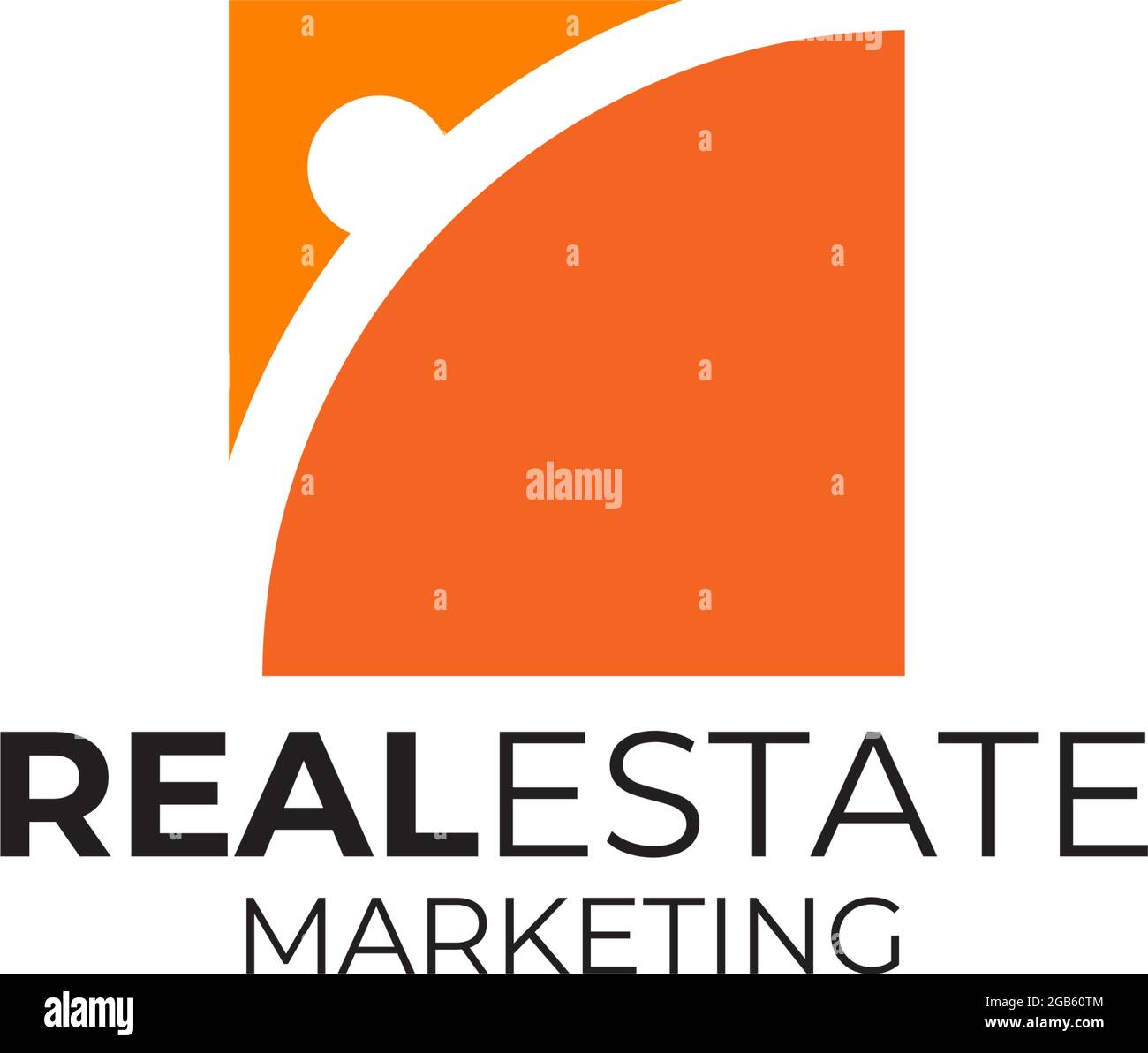 Modello vettoriale di disegno del logo di marketing immobiliare Illustrazione Vettoriale