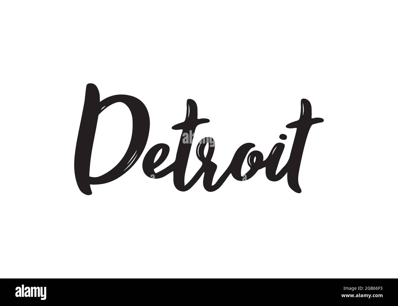 Detroit - scritta disegnata a mano nome della città degli Stati Uniti. Iscrizione manoscritta. Illustrazione vettoriale. Illustrazione Vettoriale