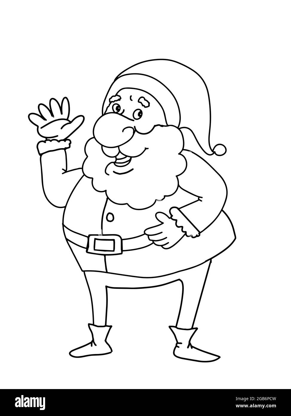 Divertente Babbo Natale, caratteri, sfondo bianco illustrazione. Foto Stock