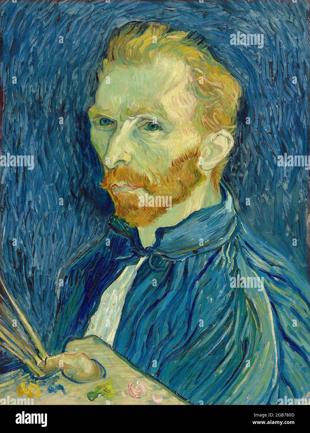 Titolo: Autoritratto Creatore: Vincent van Gogh Data: 1889 Medio: Olio su tela dimensioni: 57.79 × 44.5 cm Ubicazione: National Gallery of Art, Washington Foto Stock