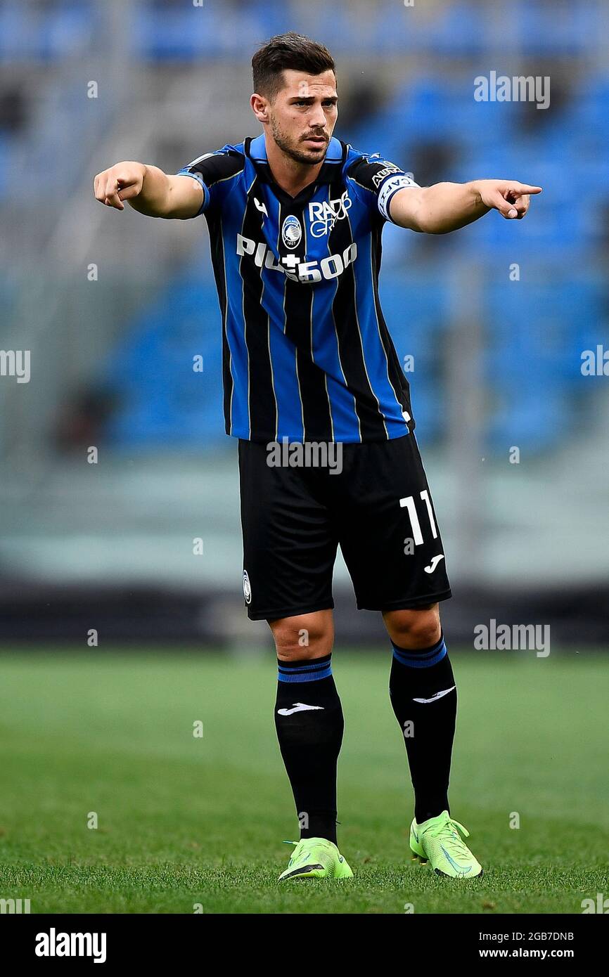 Bergamo, Italia. 31 luglio 2021. Remo Freuler di Atalanta BC gesti durante la partita di calcio pre-stagione amichevole tra Atalanta BC e Pordenone Calcio. Atalanta BC ha vinto 2-1 su Pordenone Calcio. Credit: Nicolò campo/Alamy Live News Foto Stock