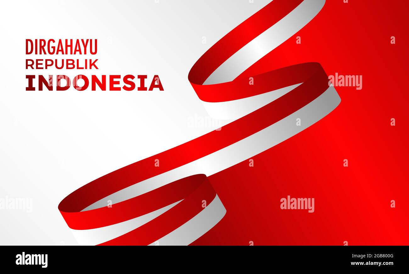 Longevità. Felice giorno di indipendenza Indonesia poster bandiera illustrazione Illustrazione Vettoriale