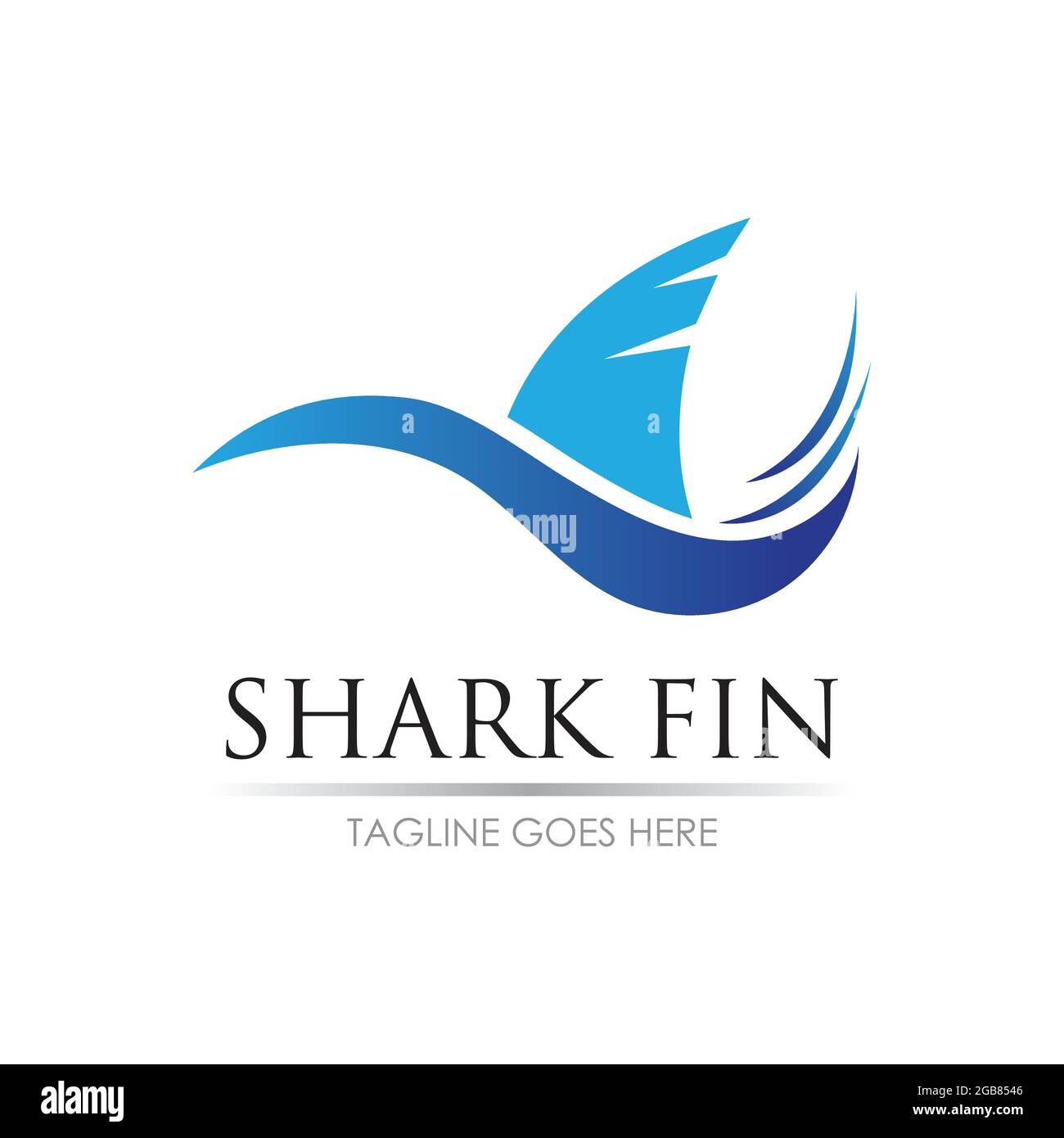 Modello di design con logo a pinna di squalo. Illustrazione vettoriale Illustrazione Vettoriale