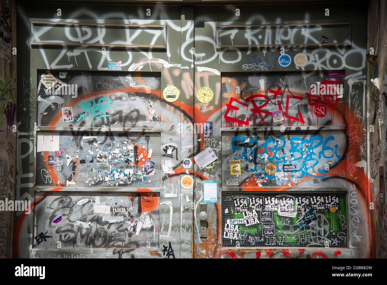 Graffiti al muro di Berlino, Germania Foto Stock