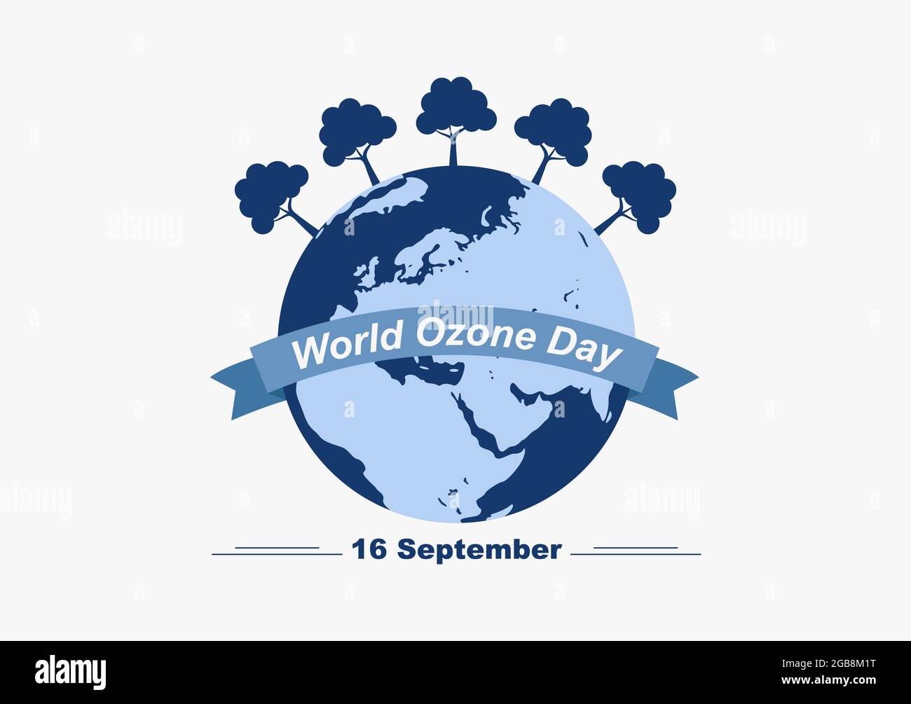 La Giornata Mondiale dell'ozono viene commemorata ogni 16 settembre per sensibilizzare il pubblico sullo strato della Terra e sulla protezione dell'ambiente. Illustrazione Illustrazione Vettoriale