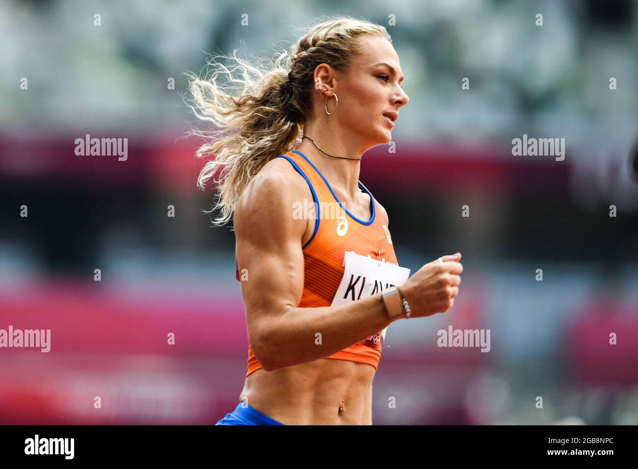 TOKYO, GIAPPONE - 3 AGOSTO: Lieke Klaver dei Paesi Bassi in gara sui 400m Round 1 delle Donne durante i Giochi Olimpici di Tokyo 2020 allo Stadio Olimpico il 3 agosto 2021 a Tokyo, Giappone (Foto di Andy Astfalck/Orange Pictures) NOCNSF ATLETIEKUNIE Credit: Orange Pics BV/Alamy Live News Foto Stock