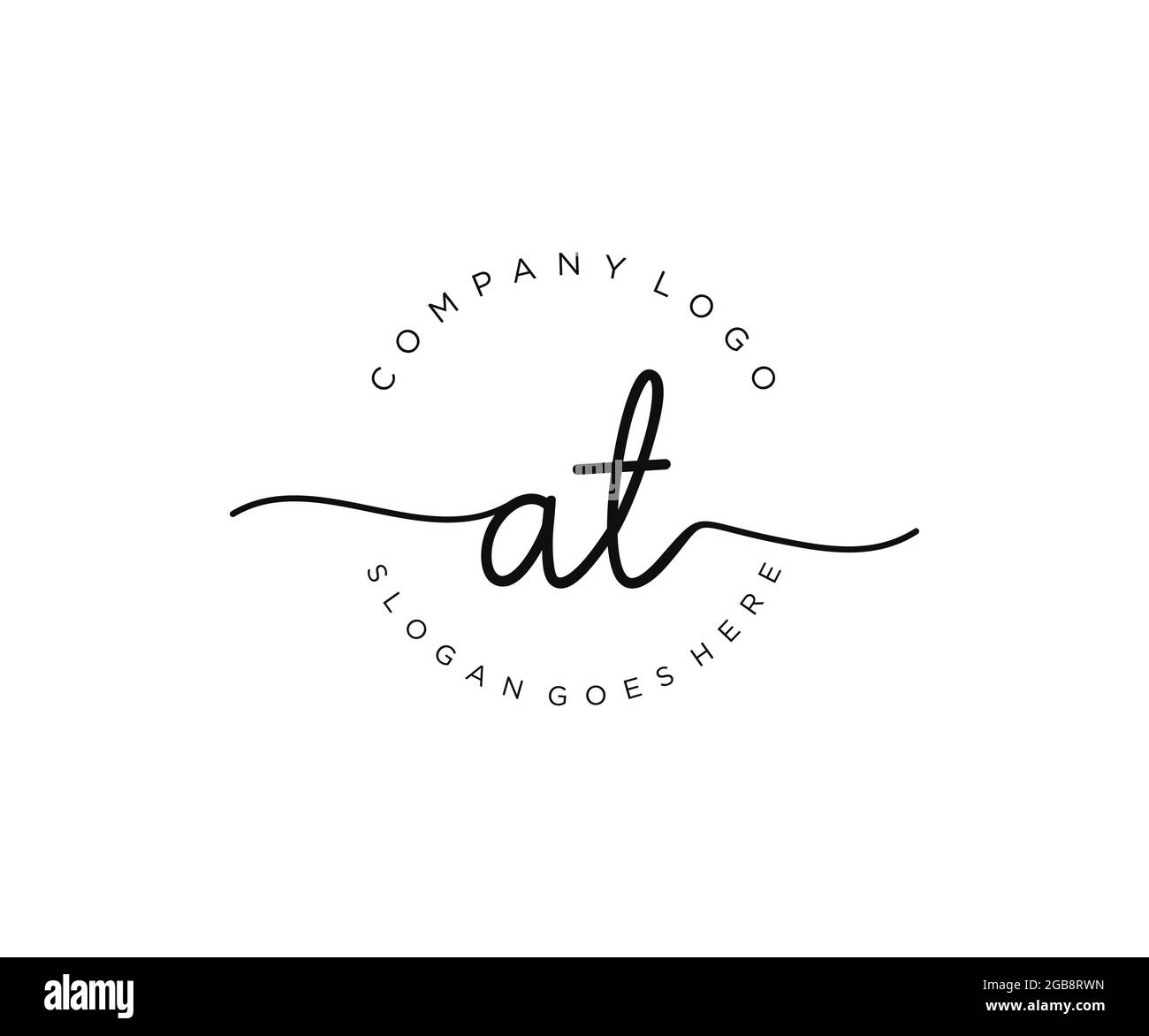 AL monogramma di bellezza del logo Femminile e design elegante del logo, il logo di scrittura a mano della firma iniziale, il matrimonio, la moda, floreale e botanico con creativo Illustrazione Vettoriale