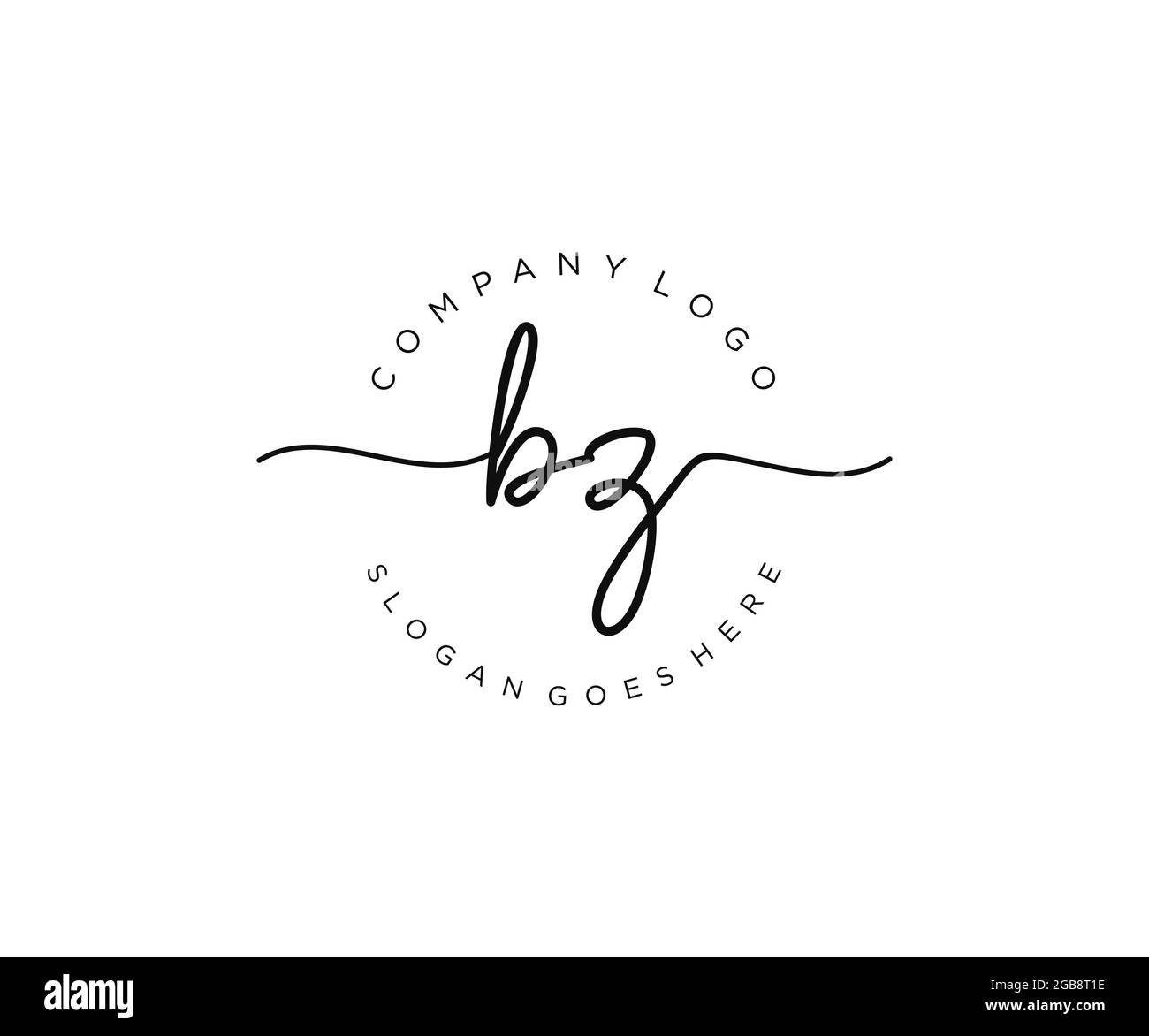 BZ Monogramma di bellezza del logo femminile e design elegante del logo, logo di scrittura a mano della firma iniziale, matrimonio, moda, floreale e botanico con creativo Illustrazione Vettoriale