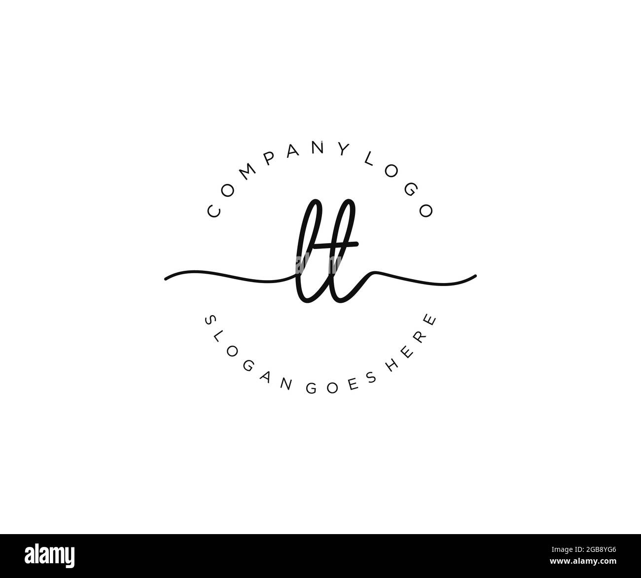 Logo LT Femminile monogramma di bellezza e design elegante logo, scritta a mano logo di firma iniziale, matrimonio, moda, floreale e botanico con creativo Illustrazione Vettoriale