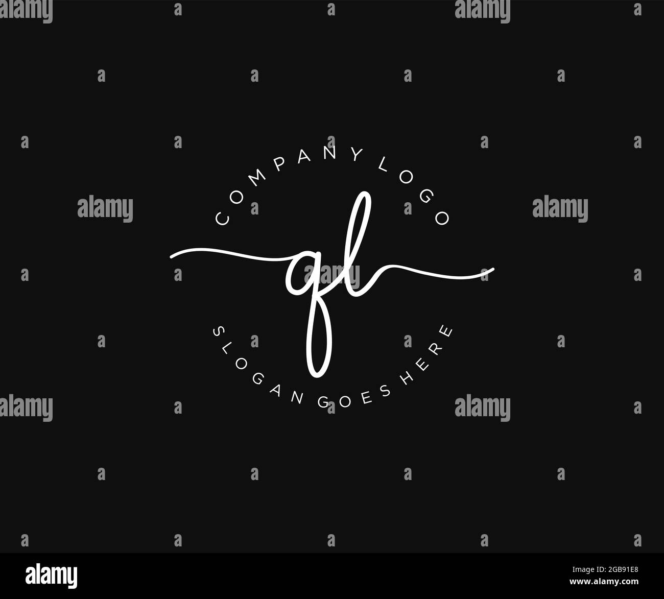 MONOGRAMMA di bellezza CON logo FEMMINILE QL e design elegante con logo, logo scritto a mano della firma iniziale, matrimonio, moda, floreale e botanico con creatività Illustrazione Vettoriale