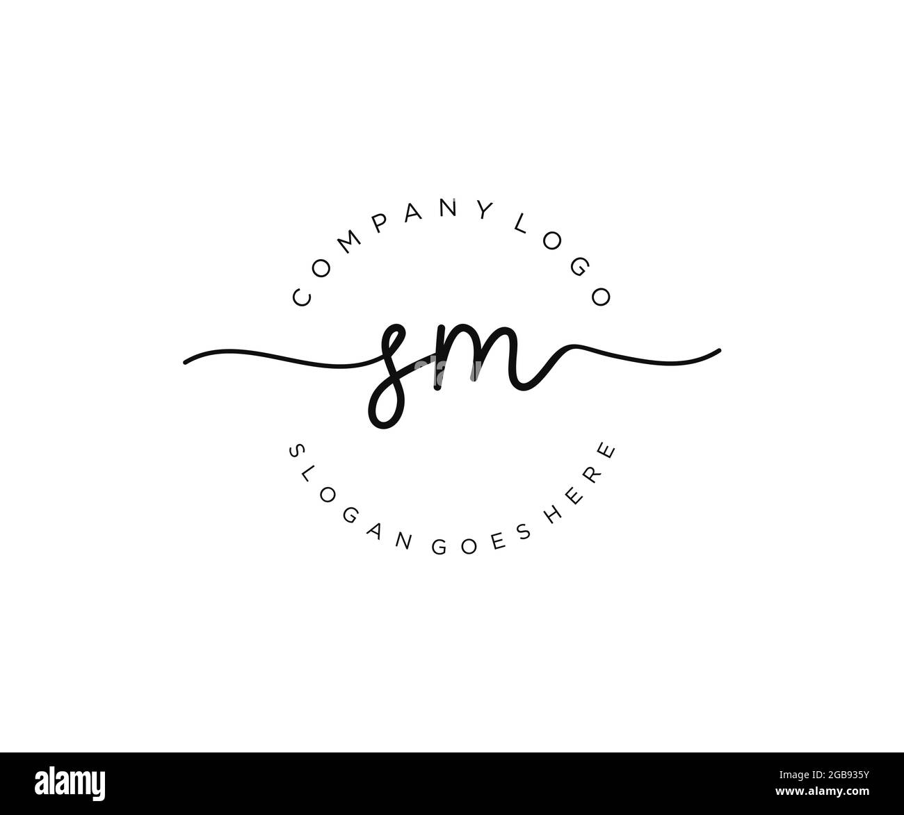 SM monogramma di bellezza del logo femminile e design elegante del logo, logo di scrittura a mano della firma iniziale, matrimonio, moda, floreale e botanico con creativo Illustrazione Vettoriale