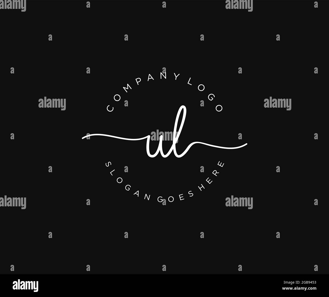 Monogramma di bellezza con logo UL Femminile ed elegante design con logo, logo scritto a mano della firma iniziale, matrimonio, moda, floreale e botanico con creatività Illustrazione Vettoriale