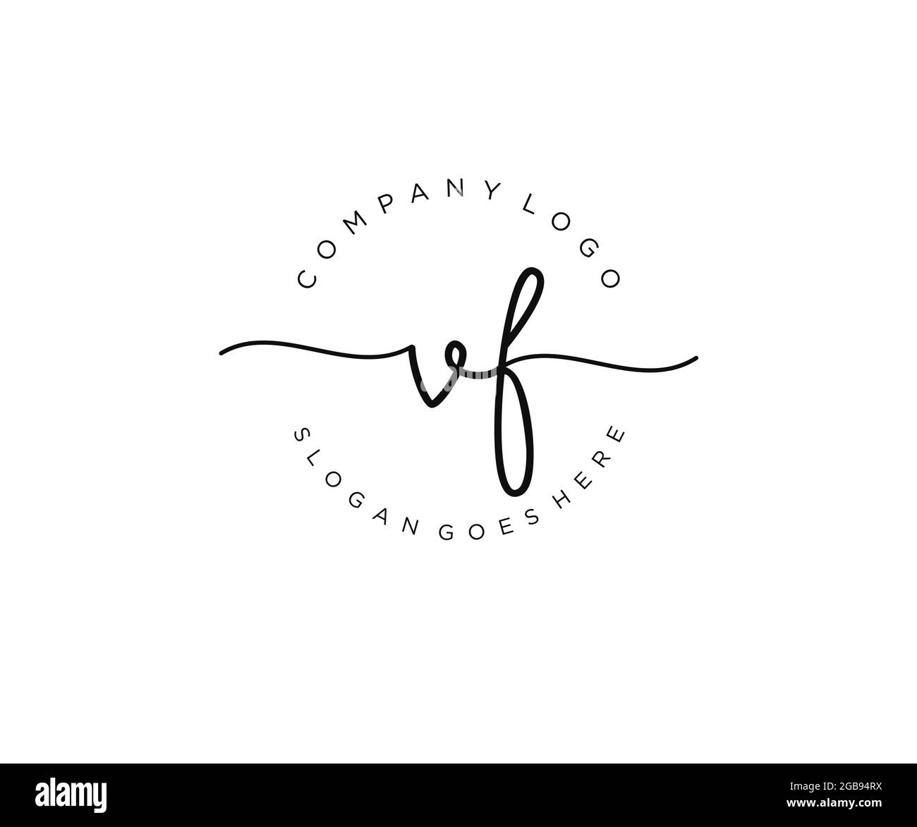 VF Monogramma di bellezza e logo femminile elegante design, scritta a mano logo di firma iniziale, matrimonio, moda, floreale e botanico con creativo Illustrazione Vettoriale