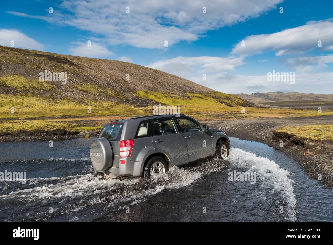 Highland Capable Vehicle, ford, altopiani islandesi, Islanda Foto Stock