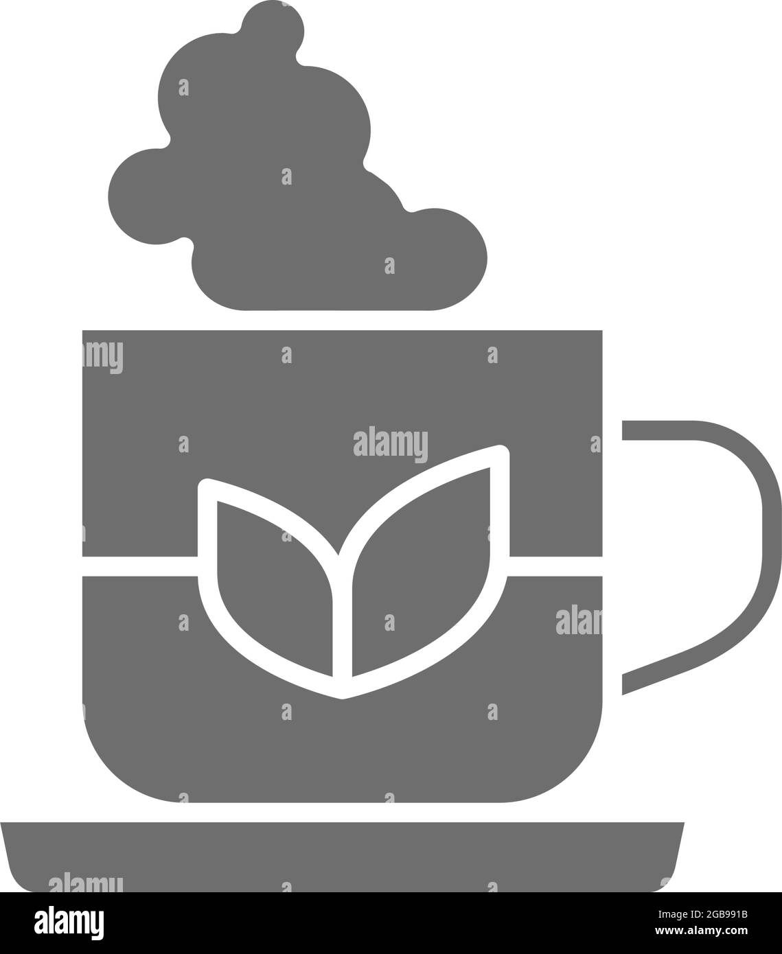 Tazza vettoriale dell'icona grigia del tè indiano. Illustrazione Vettoriale