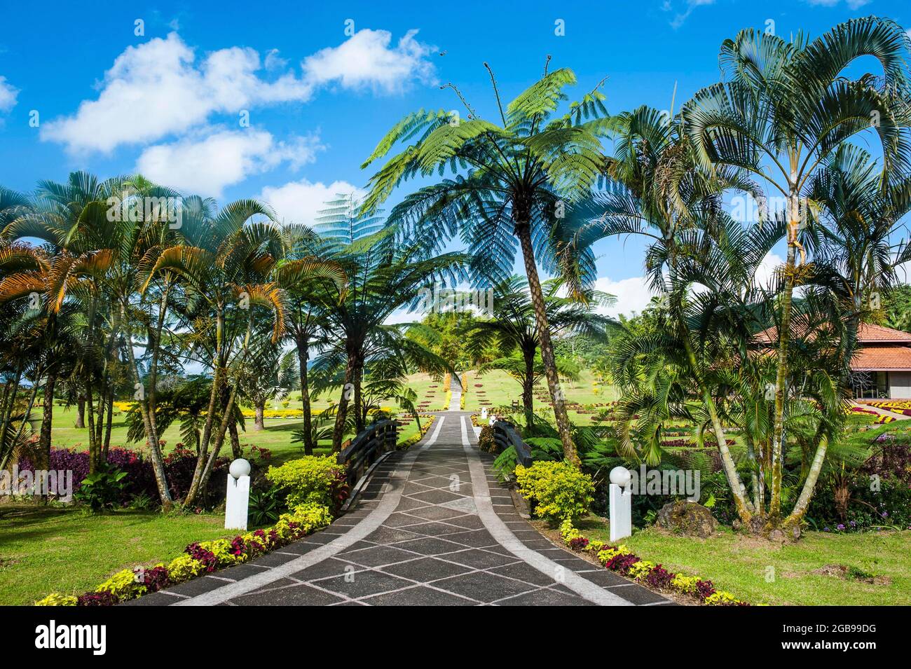 Parco di bahaisti casa di culto Samoa, Upolo, Samoa, Sud Pacifico Foto Stock