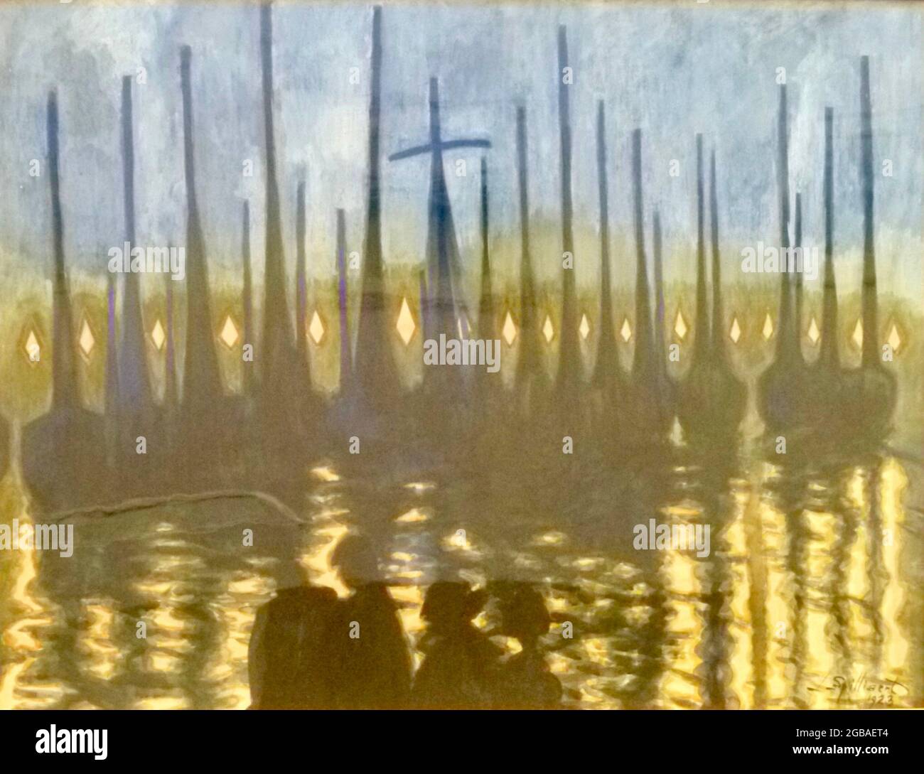 Léon Spilliaert opera intitolata The Masts, Light Reflections - De Masten, Licht Reflecties - 1923 Foto Stock