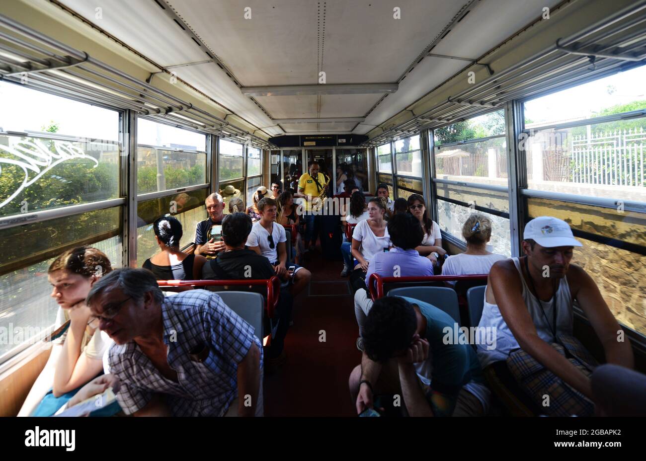 Una corsa in treno per sorrento da Napoli. Foto Stock