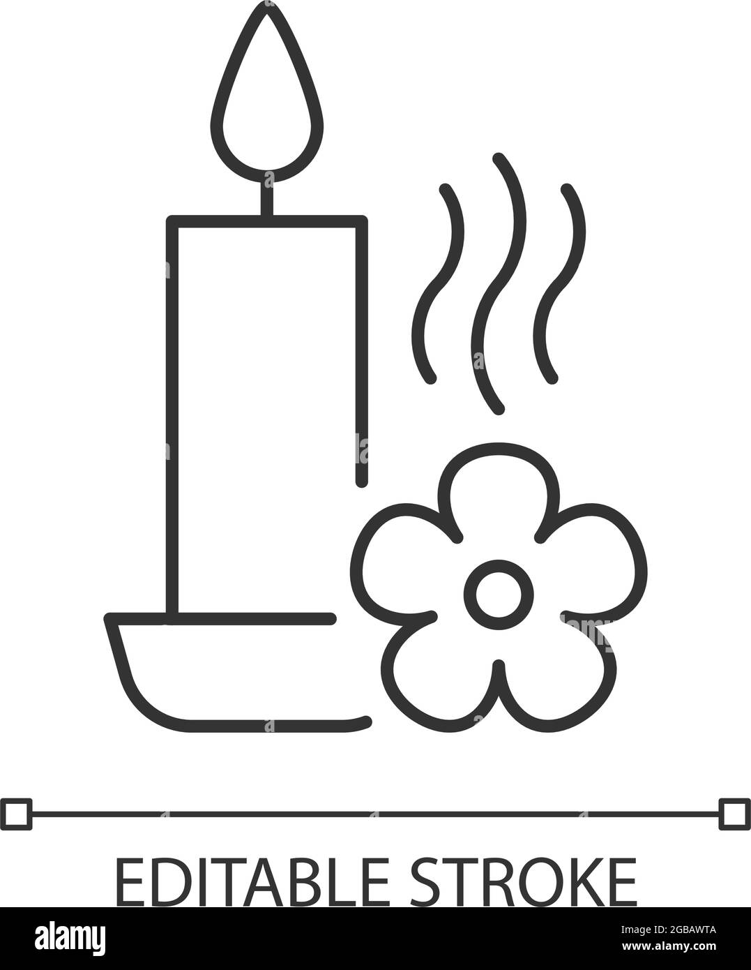 Icona dell'etichetta manuale lineare della candela profumata Illustrazione Vettoriale