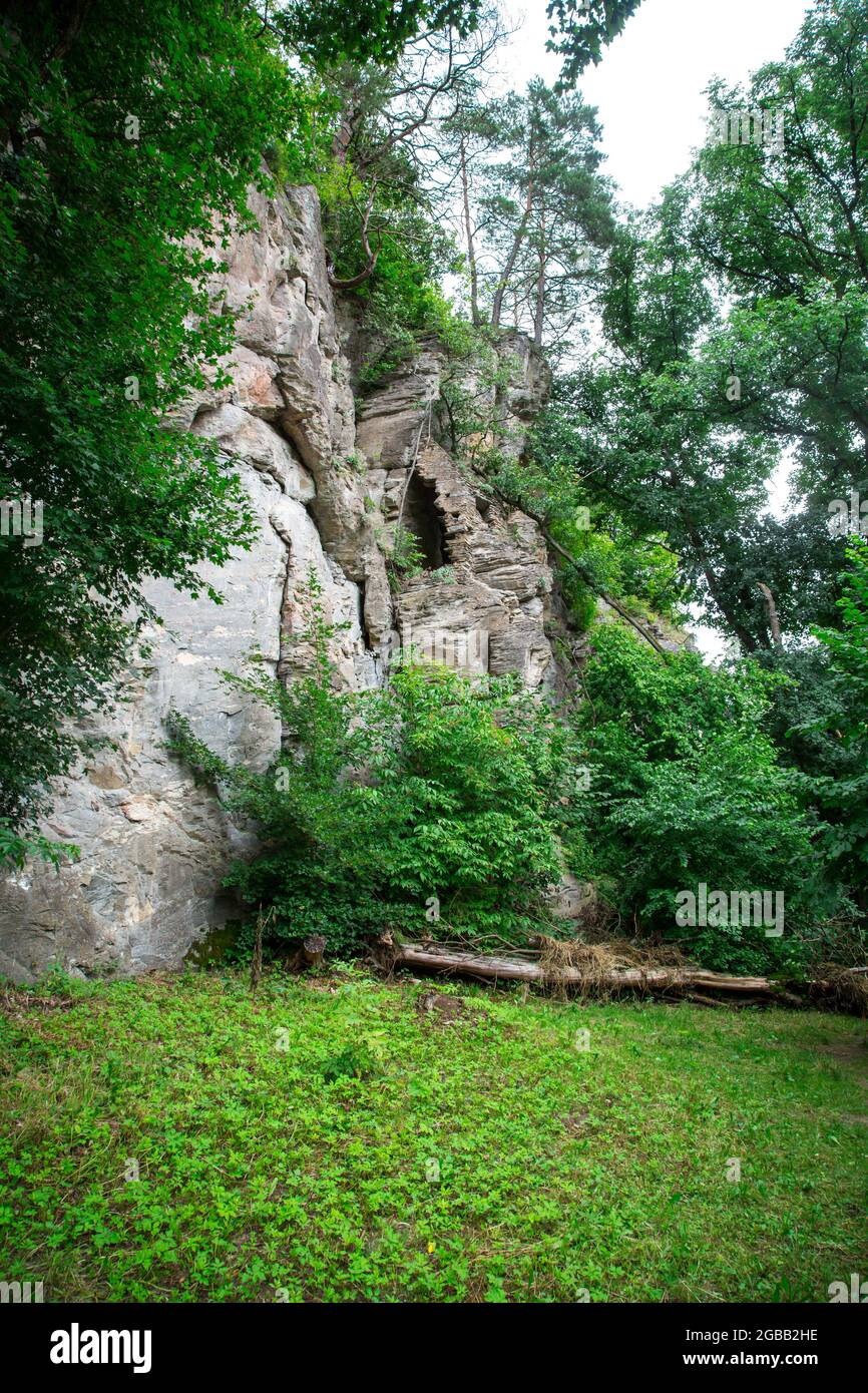 Parco Nazionale Thayatal - Einsiedlerhöhle, grotta reclinata Foto Stock