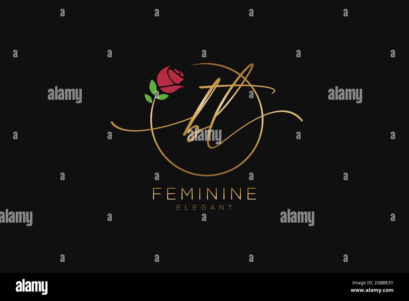 BT monogramma di bellezza del logo femminile e design elegante del logo, logo di scrittura a mano della firma iniziale, matrimonio, moda, floreale e botanico con creativo Illustrazione Vettoriale