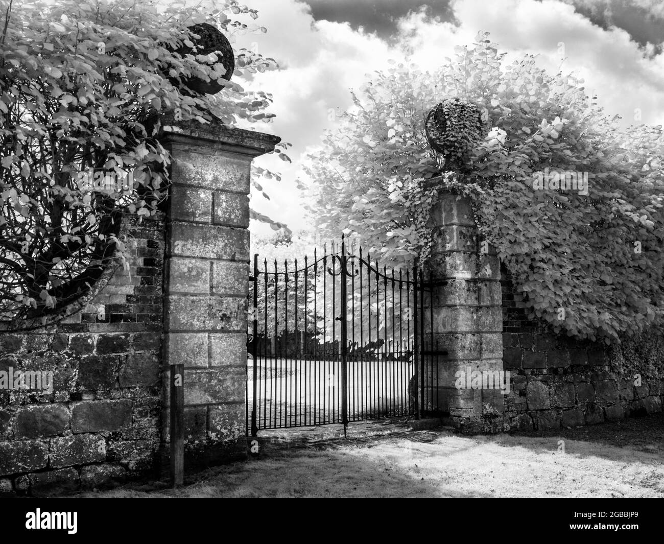 Il fiume Kennett vicino a Marlborough nel Wiltshire, sparato a infrarossi. Foto Stock