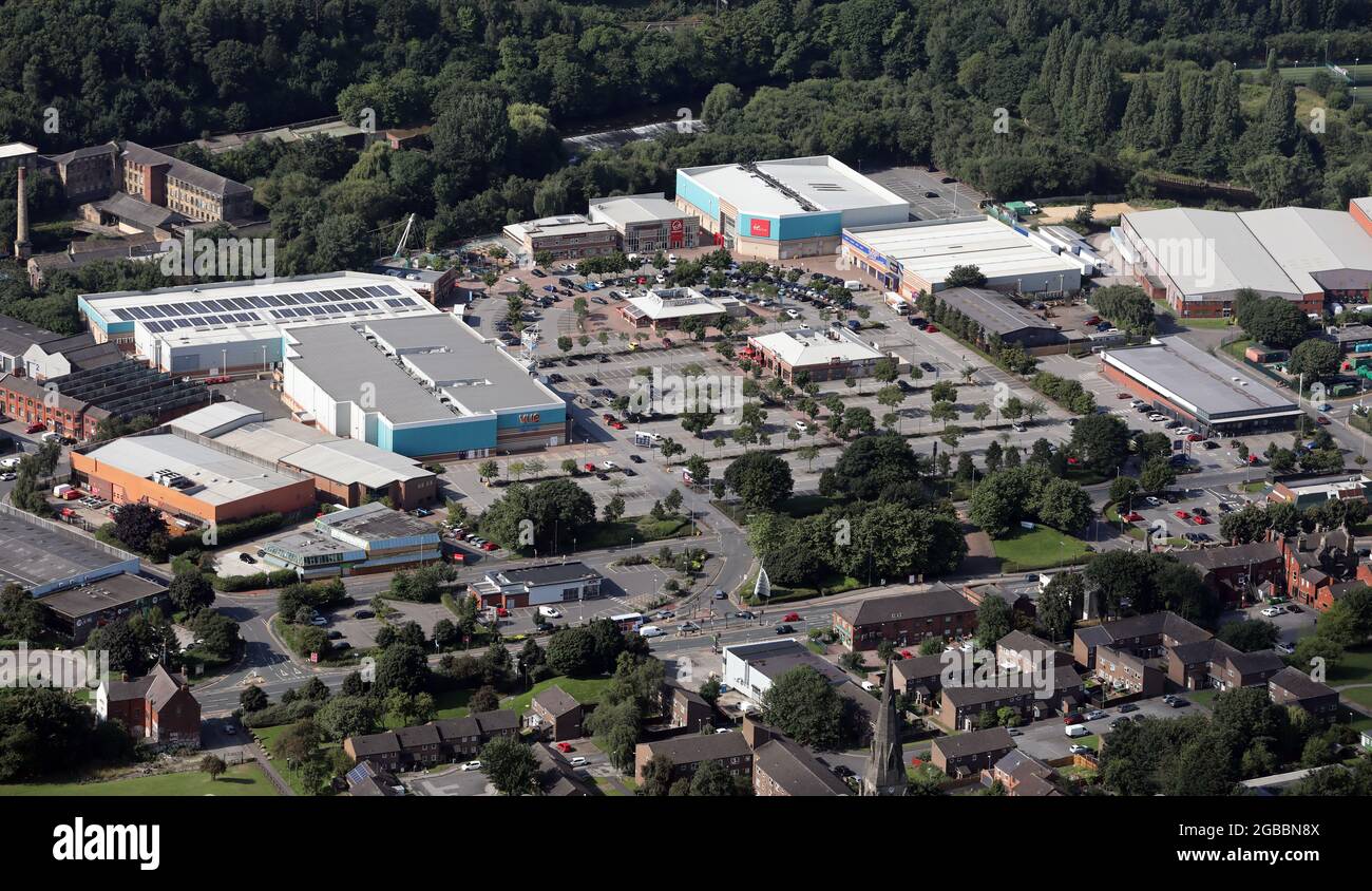 Vista aerea del centro ricreativo Cardigan Fields su Kirkstall Road a Leeds, West Yorkshire Foto Stock