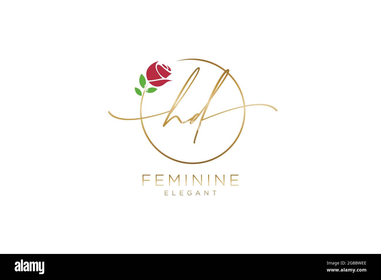 Monogramma di bellezza con logo femminile HD e design elegante con logo, logo scritto a mano della firma iniziale, matrimonio, moda, floreale e botanico con creatività Illustrazione Vettoriale